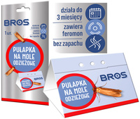 BROS Bezwonna Pułapka Lep na Mole Odzieżowe z Feromonami, Działająca 3 m-ce