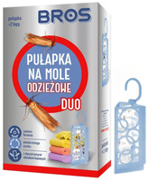 BROS DUO Dwustronna Pułapka na Mole Odzieżowe do Szafy i Garderoby + 2 Lepy